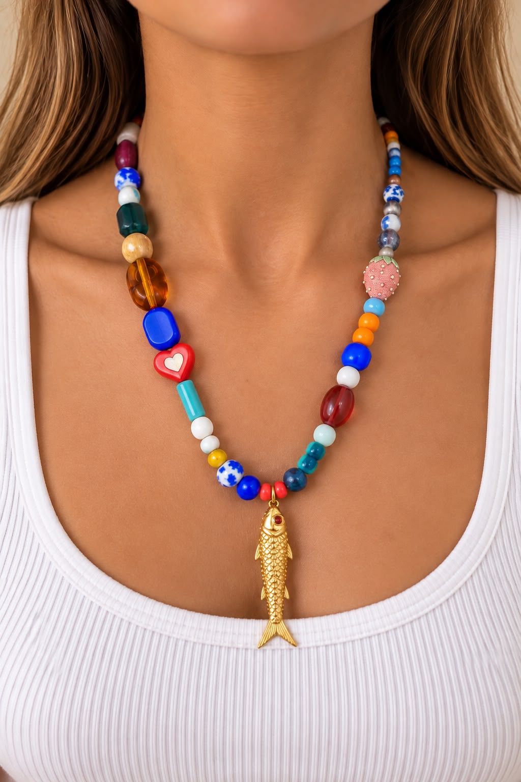 The Lucky Fish Long Necklace