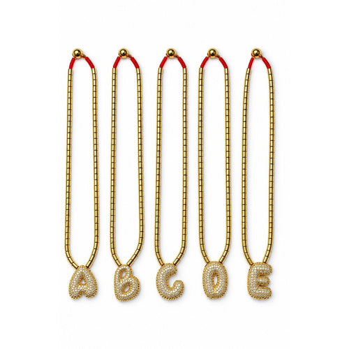 Enamel initial necklace